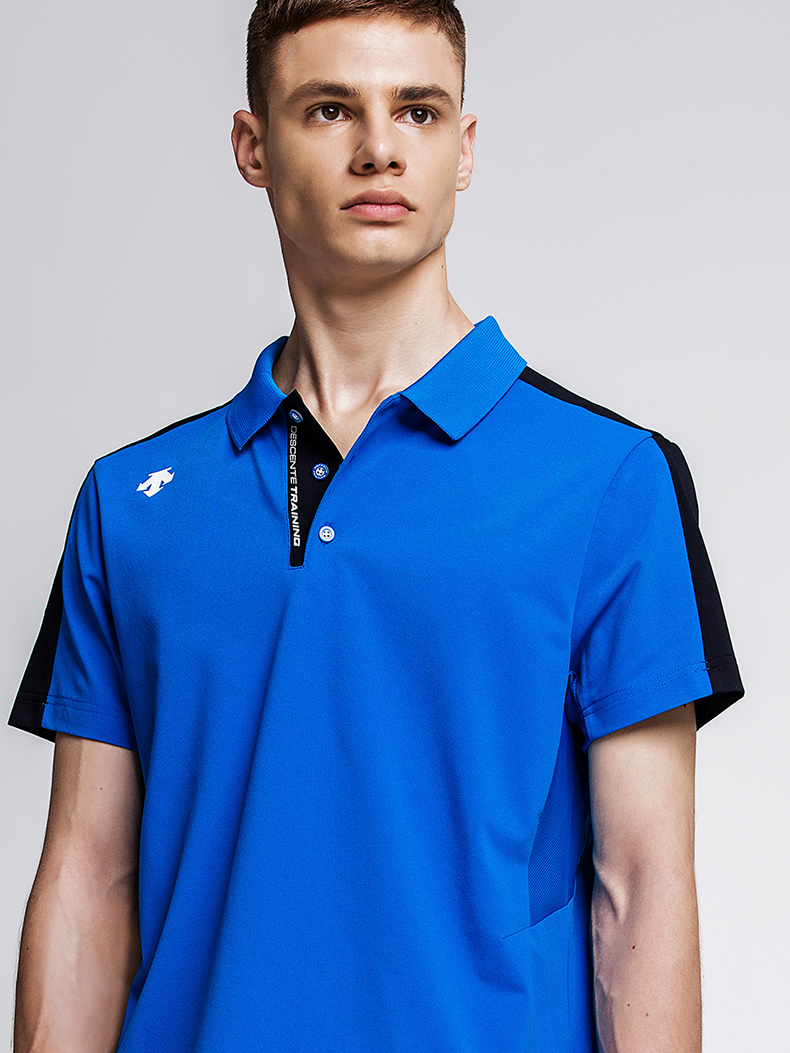 DESCENTE Di Sant TOUGH Vải ngắn tay nam Đào tạo áo thun D8223TPS10 - Áo polo thể thao áo polo pierre cardin