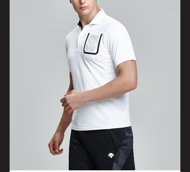 DESCENTE Disangte FIT FULAR FIT Được trang bị áo thun nam tay ngắn - Áo polo thể thao mẫu áo polo