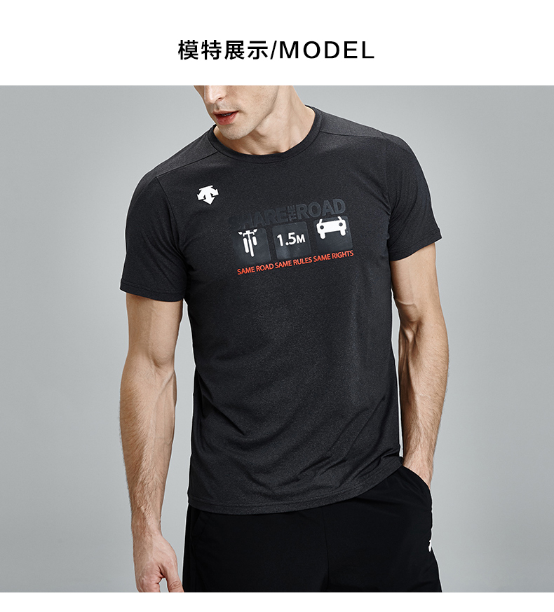 DESCENTE Di Sant TOUGH Áo thun nam tay ngắn vải D7331CTS64 - Áo phông thể thao áo thể thao có cổ
