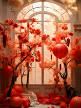 2024 New Year Atmosphere Decoration Window Creative Display Art Spring Festival Attractions Office Building Lobby Shopping Mall Layout