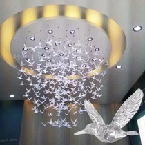 Aerial pendant acrylic hummingbird shopping mall scenery transparent bird home hotel ceiling ceiling decoration