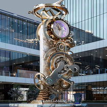 TIME time sculpture art landscape interactive experience machinery city square logo spiritual fortress shopping mall