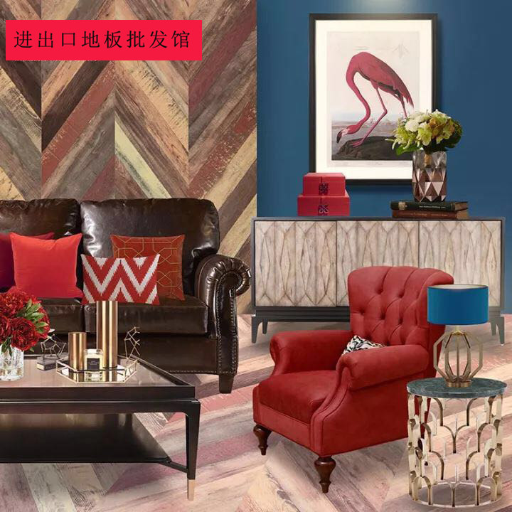 Fish bones spell Spanish original imported reinforced composite geothermal floor high abrasion resistant