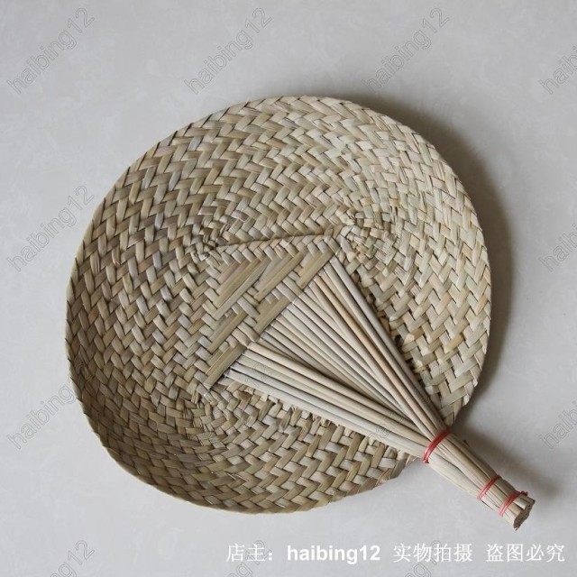 Cattail fan summer fan old man grass fan folding fan hand fan barbecue fan dance fan cool mosquito repellent cattail fan - Taobao