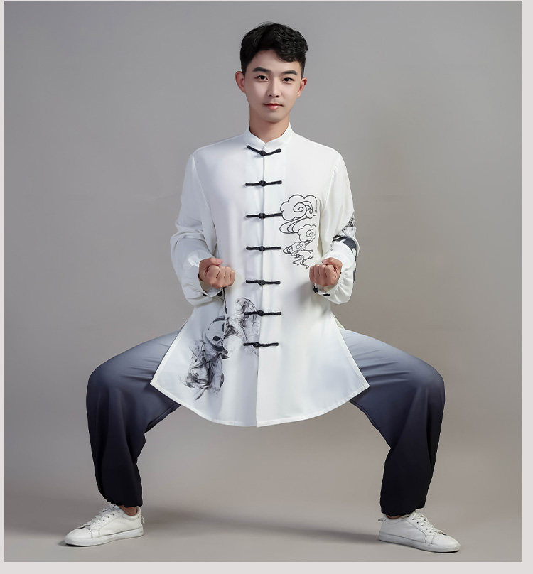 新款2024太极服男女太极拳比赛服八段锦练功表演服装渐变色式-阿里巴巴