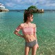 2026 2026 ເກົາຫຼີ ສົດ ແລະ ໜ້າຮັກ ທີ່ມີເຊື້ອເຫັດ-ແຂບທໍ່ແຂນສັ້ນ ເທິງສຸດ sexy split swimsuit ສໍາລັບແມ່ຍິງໃນວັນພັກຮ້ອນຫາດຊາຍ.