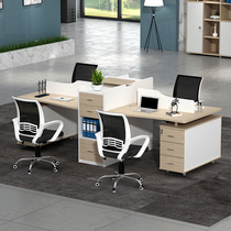 Staff desk with cabinet 4 6 people Office furniture screen computer work table partition staff table and chair combination