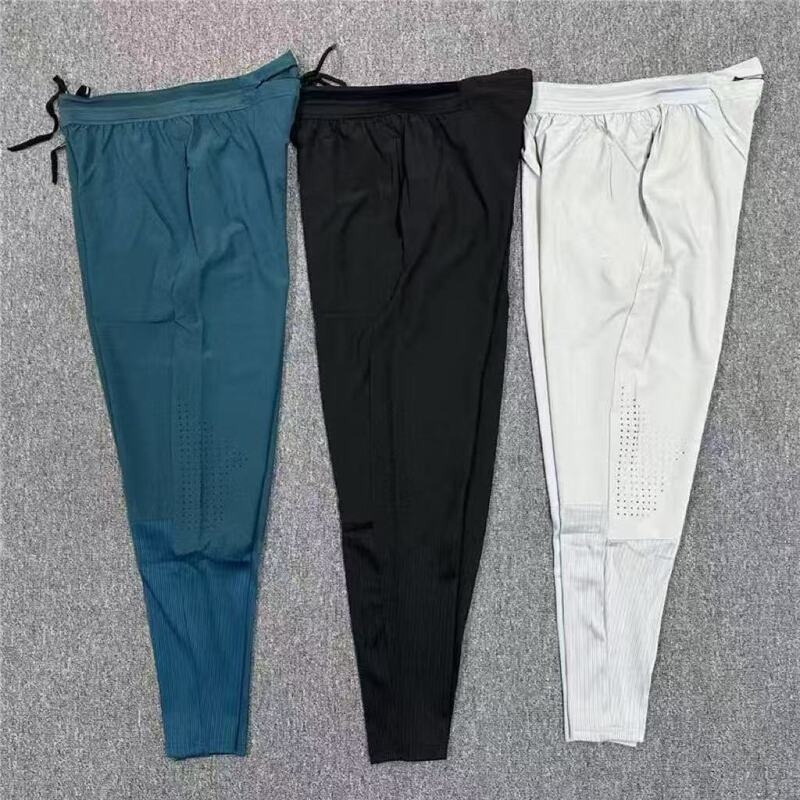 Track and Field Sports Quick-Drying Marathon Training Running Pants for Men and Women, Breathable Ribbed Splicing Sports Pants