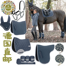 German direct mail new classic knight denim blue moisture-absorbing breathable saddle pads earmuffs leggings horse rope halter