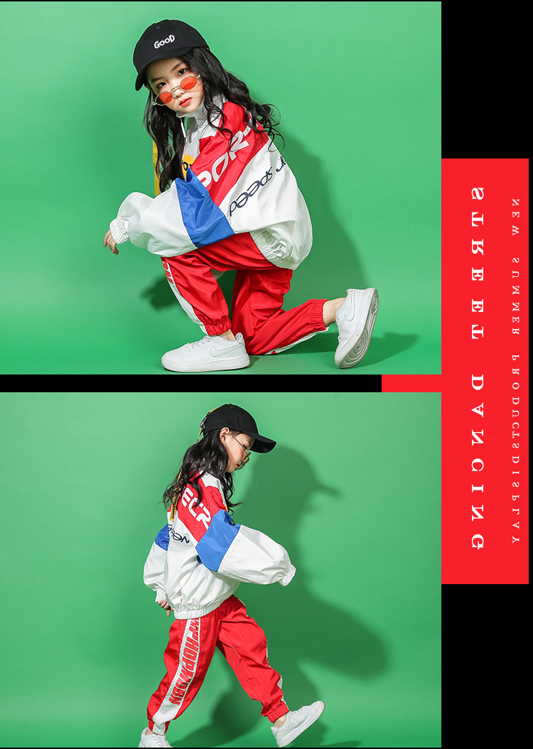 Bộ đồ khiêu vũ đường phố cho bé trai hip hop lỏng lẻo phiên bản Hàn Quốc cộng với trang phục nhung hiphop quần áo hip-hop bé gái mùa thu đông trang phục dân dộc các nước trẻ em