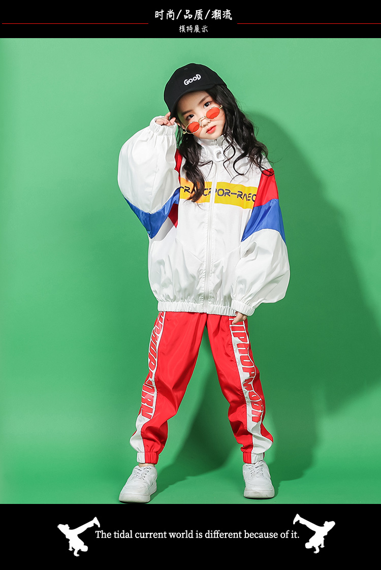 Bộ đồ khiêu vũ đường phố cho bé trai hip hop lỏng lẻo phiên bản Hàn Quốc cộng với trang phục nhung hiphop quần áo hip-hop bé gái mùa thu đông trang phục dân dộc các nước trẻ em