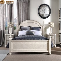 American solid wood bed European carved white old oak wedding bed 1 8 meters neoclassical French retro double bed