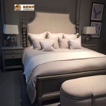 Spot American light luxury wood bed premium gray double bed retro 1 8 m ART Morley impression furniture customization