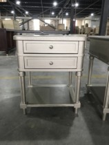 American retro old iceberg silver solid wood carving bedside table Morrie impression ART French antique bedside cabinet