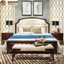 American French wood bed 1 8 meters double nuptial bed soft European retro bei ou gentry 1 5 meters princess bed
