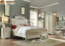 American solid wood bed European carved white old oak wedding bed neoclassical French retro 1 51 8 double bed
