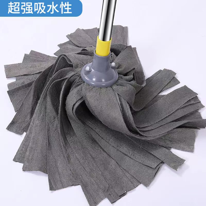 Magic Cloth Mop, Deerskin South Korean Towel Mop, Microfiber Household Traditional Round Head Flat Head Mop for Home Use