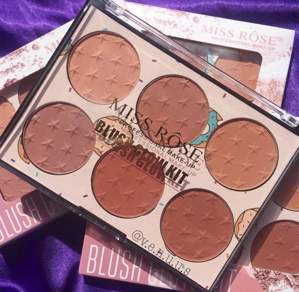 MISS ROSE six-color blush natural lasting skin-friendly rouge blush plate makeup artist photo studio bridal makeup