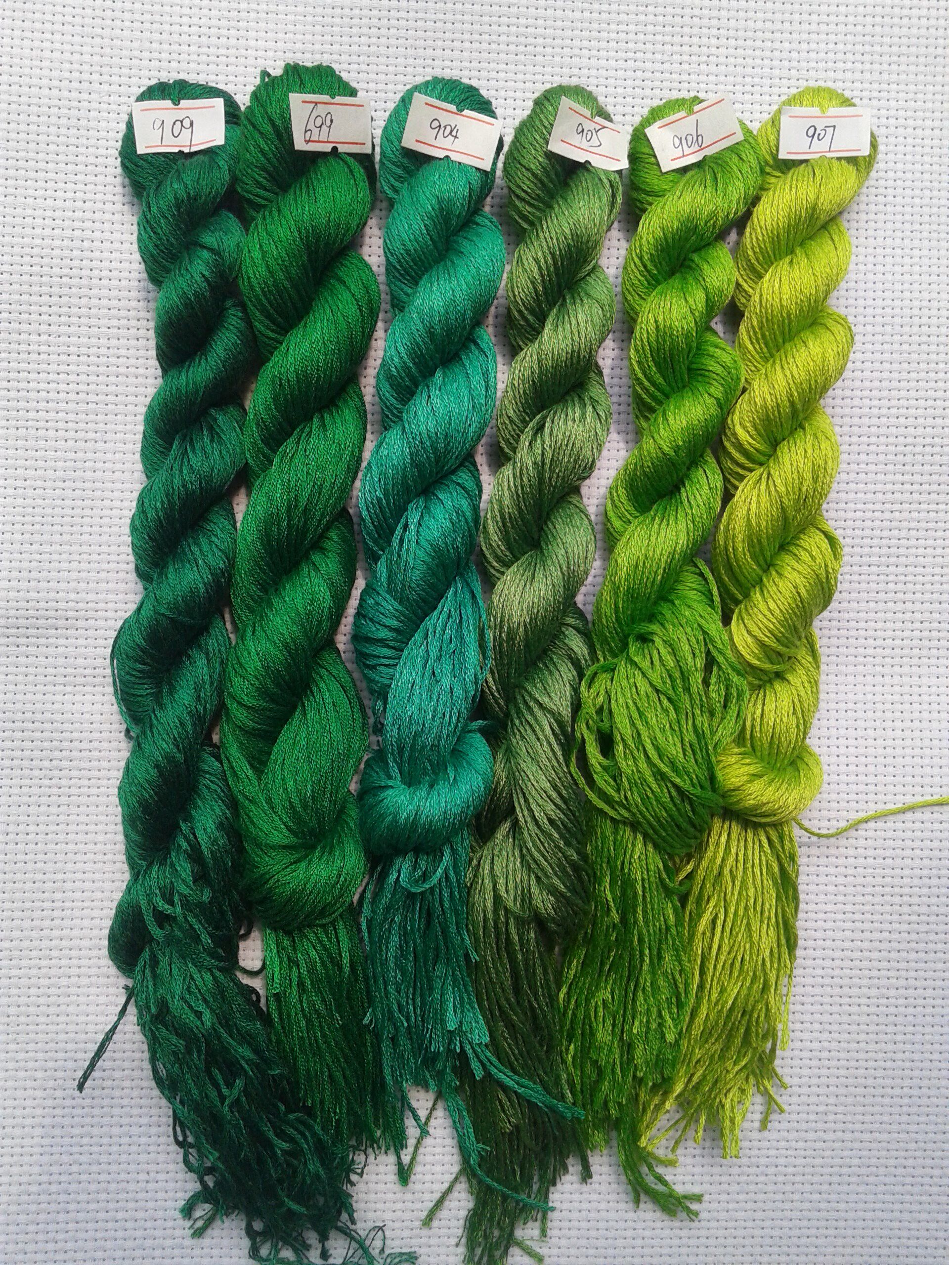 Cross stitch wiring patch polyester cotton thread handmade insole embroidery dark green thread 60 a color full set