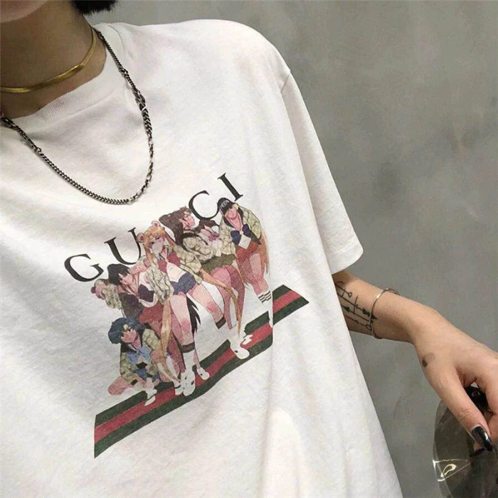 Whitesolar system vintage  ins tide pure cotton Short sleeve T-shirt female 2021 easy Korean version Half sleeve mschf Girlhood Put on your clothes