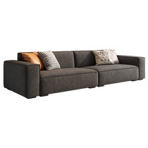 Pashamans new fabric sofa tofu block Nordic living room small apartment three-seat straight row Italian minimalist latex
