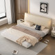 Pashaman French cream style double bed modern protein simple leather bed tofu block master bedroom 1.8m bed