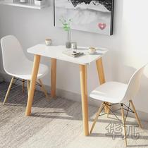 Nordic simple dining table Natural rental wood color to eat beautiful and durable two people a table and two chairs Simple small table