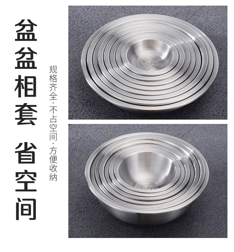 加厚304不锈钢 家用 厨房菜盘深盘圆盘汤盘汤盆菜碟子套装盘子详情9