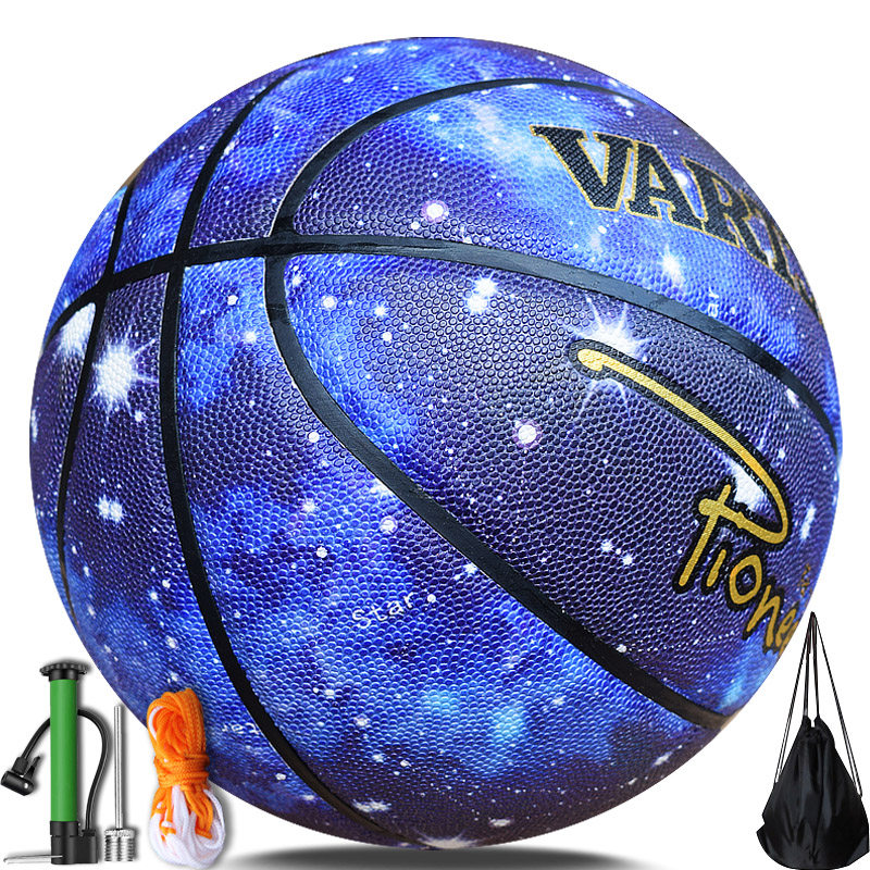 Starry Sky Basketball Adult 7 Standard Genuine Leather Cow Leather Feel Indoor outdoor Cement resistant to abrasion resistance