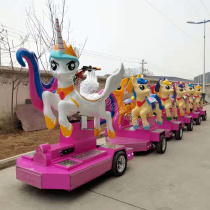 Shaanxi happy horse car rider team trackless train undulating horse car Childrens new electric amusement equipment