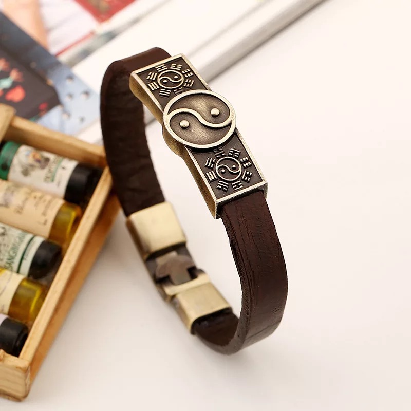 Taoist supplies Tai Chi evil bracelet Taoist jewelry Tai Chi Bagua leather bracelet Taoist supplies