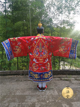 Zhengdao magic utensils red Taoist robes high-gong robes small sleeves high-gong five-dragon descending robes gold-threaded robes Taoist robes