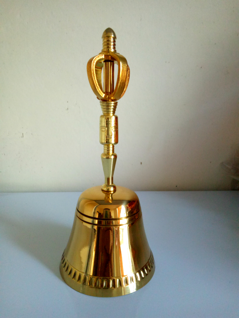 Buddhist Supplies Dharma Instrument Four Square Head Hand Bell Bronze Buddha Bell Buddha Instrument Buddhist Instrument Buddhist Supplies Dao Bell Bell