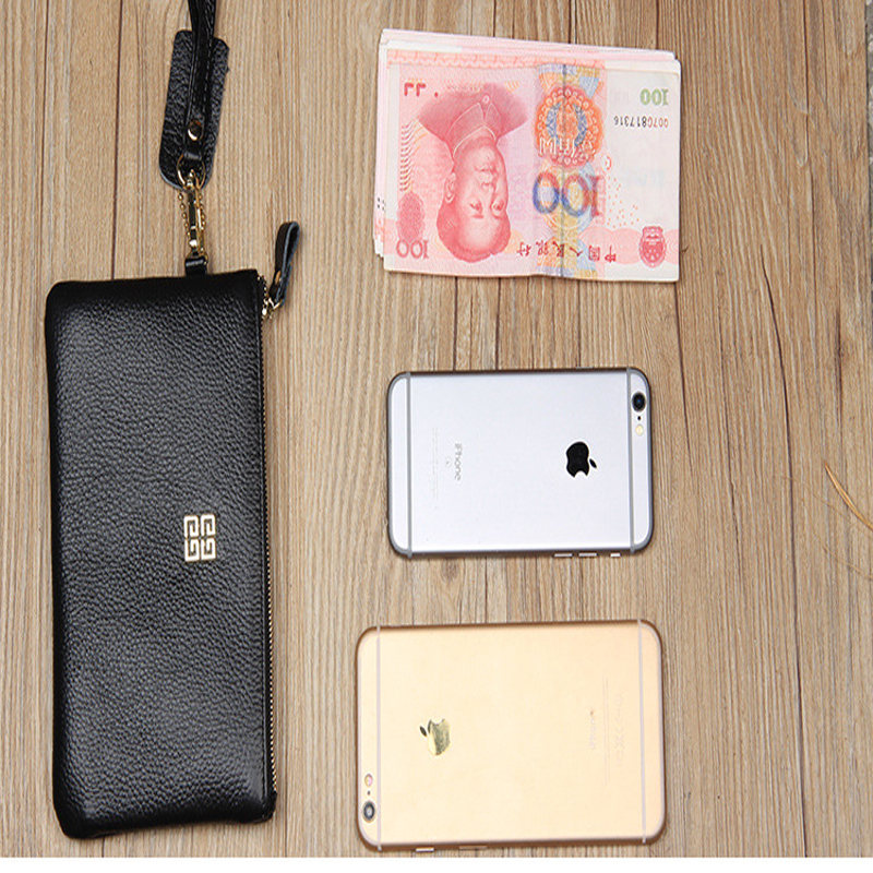 European and American style cowhide clutch bag leather ladies clutch bag sandwich mobile phone women's bag small wallet casual envelope bag