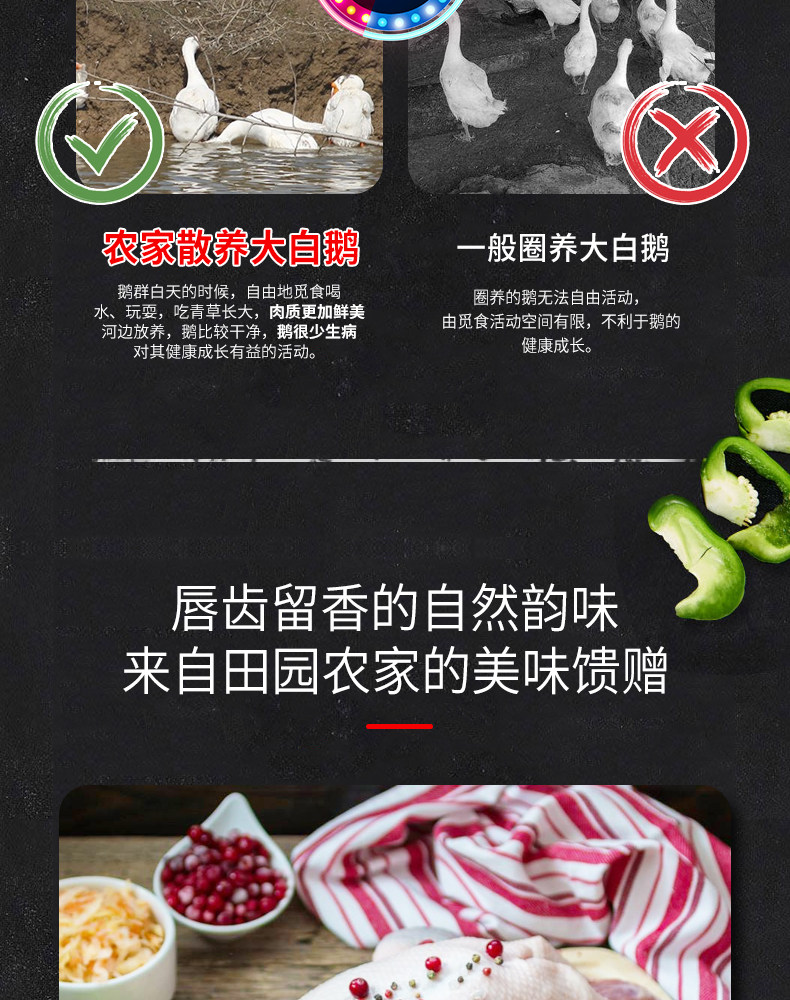 农家散养大鹅 净重7斤 现买现杀 保留内脏 图5