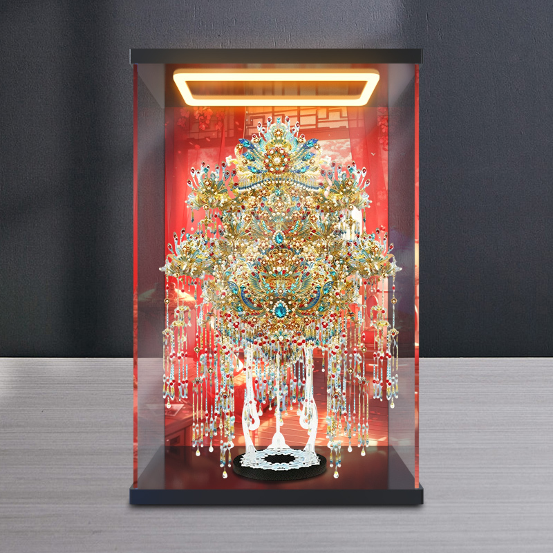Suitable for Steel-Plated Silver Phoenix Crown/Gold-Plated Phoenix Crown Splicing Model Acrylic Circular Light Display Box Dust Cover
