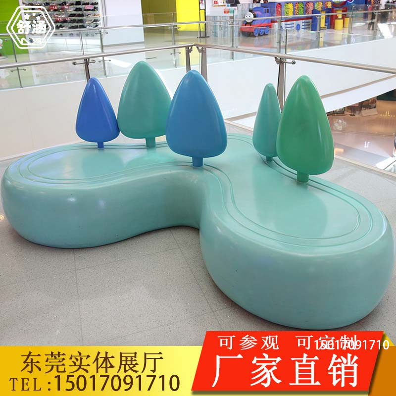 Shopping mall Meichen fiberglass leisure chair creative modeling ice cream backrest child seat rest waiting stool customization