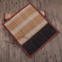 Wenfang Four treasures brush pen bag Pen curtain large calligraphy Chinese painting pen roll put brush bag storage bamboo curtain with bag