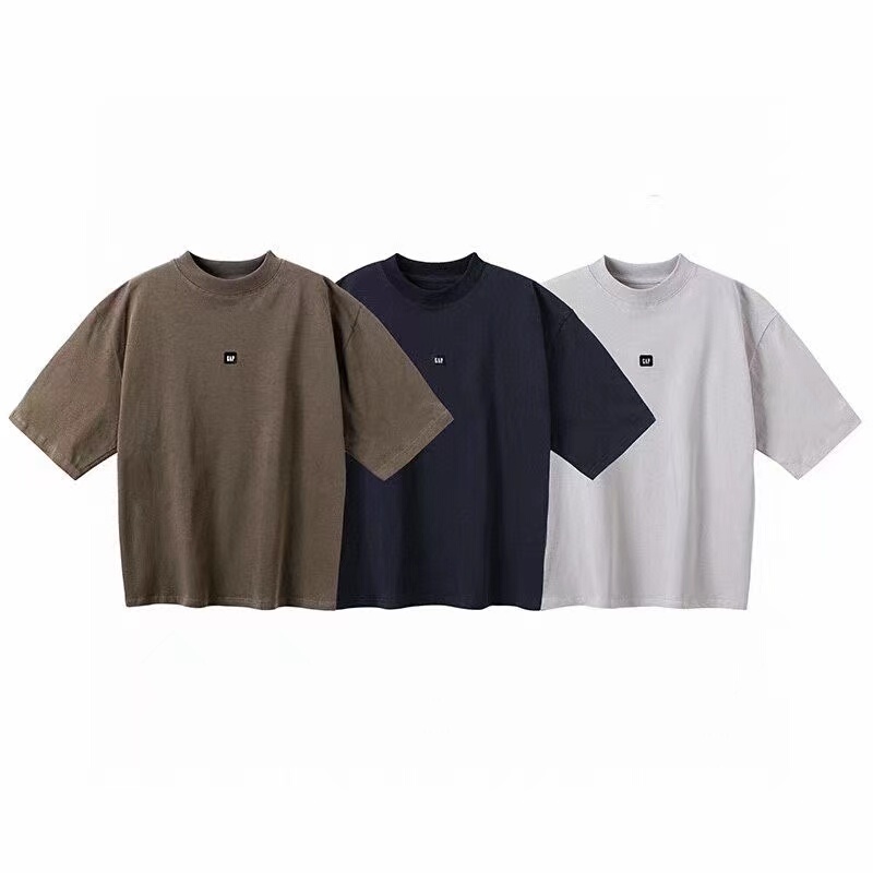 Kanye Yeezy Collaboration with Three Parties, a Trending Piece, Loose-Fitting Round-Neck Trendy Brand Pure Cotton Short-Sleeve Unisex T-Shirt