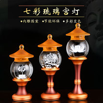 led plug-in colorful glazed Palace Lamp Crystal Buddha word lucky lamp electronic candle lamp sacrificial plug-in candle holder household
