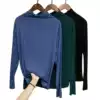Modal semi-turtleneck base shirt women's spring and Autumn thin long-sleeved T-shirt turtleneck solid color thin wild top