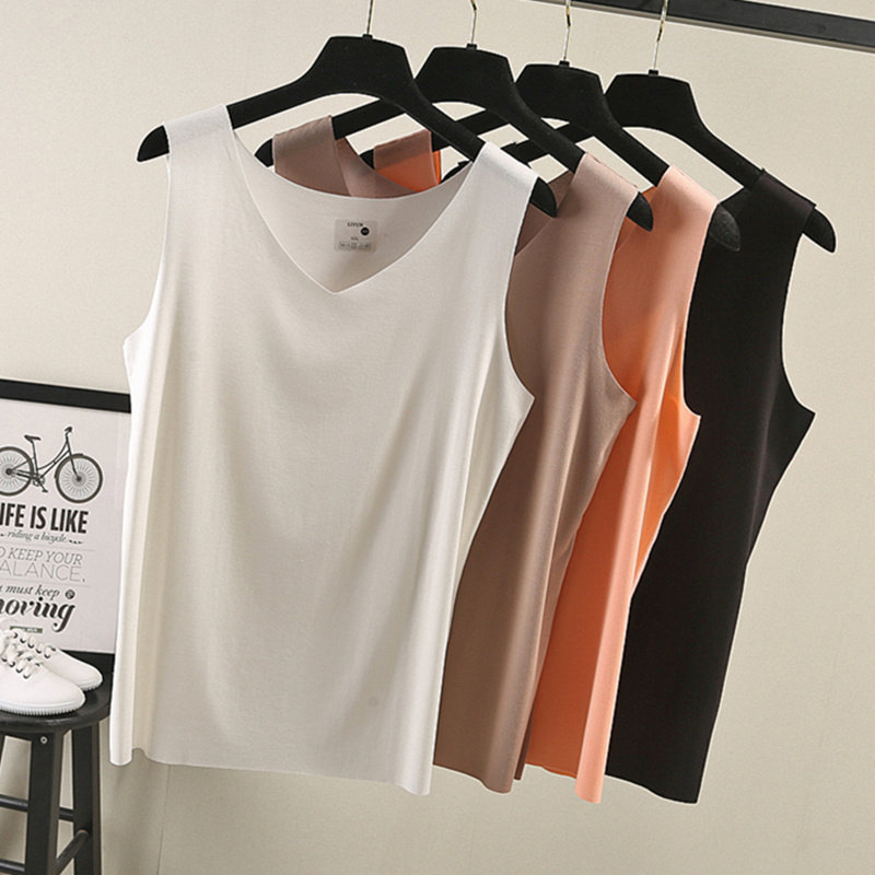 No-scarred vest V collar harness female outside wearing spring Summer Modale with sleeveless loose undershirt and increased blouses