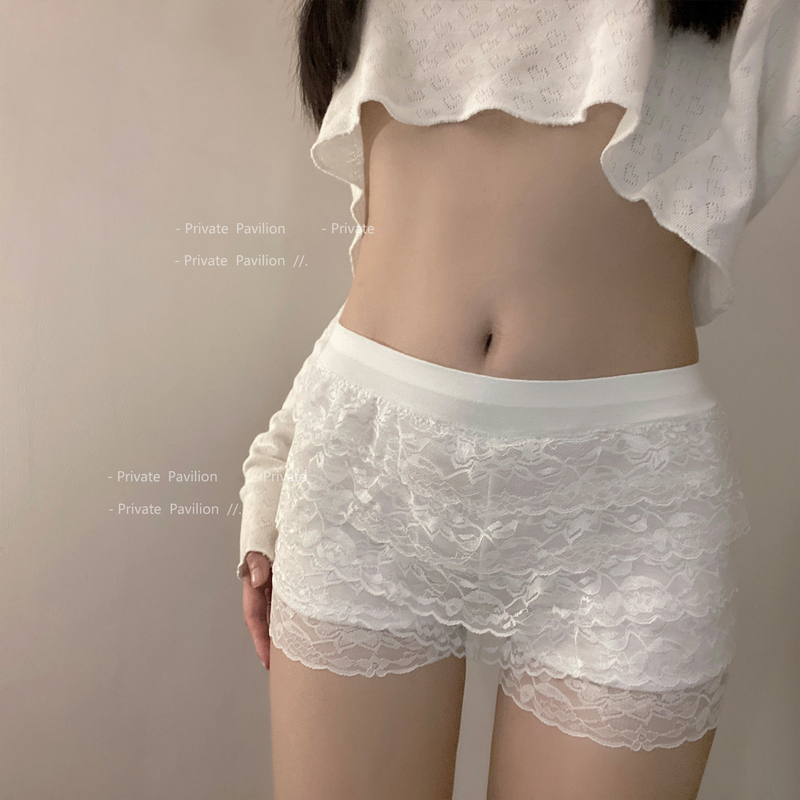 Multi-Layered Lace Safety Shorts for Women, Anti-Exposure, Non-Curling, 2026 New Mid-Waist Design, Can Be Worn Outside, Home Leggings