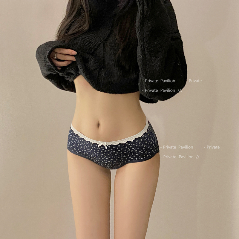 Sweet Girl's Underwear, Pure Cotton 7A, Full Cotton Crotch, Breathable, Comfortable, Cute Floral Polka Dot, Non-Binding Triangle Panties
