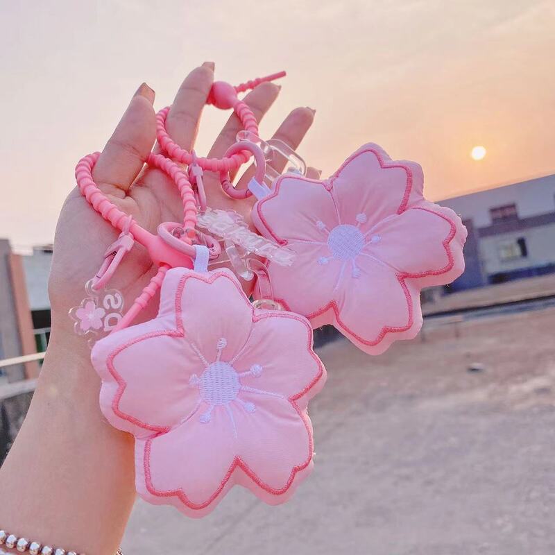 ins Fresh and Tender Girly Fabric Cherry Blossom Small Pendant Creative Floral Bag Keychain Decoration Small Gift New ins Fresh and Tender Girly Fabric Cherry Blossom Small Pendant Creative Floral Bag Keychain Decoration Small Gift New