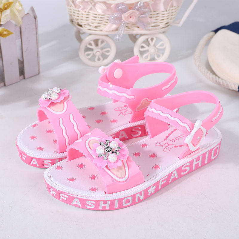 Girls' sandals new Korean version summer middle-aged children's sandals thick-soled princess sandals non-slip open-toe soft-soled women's sandals