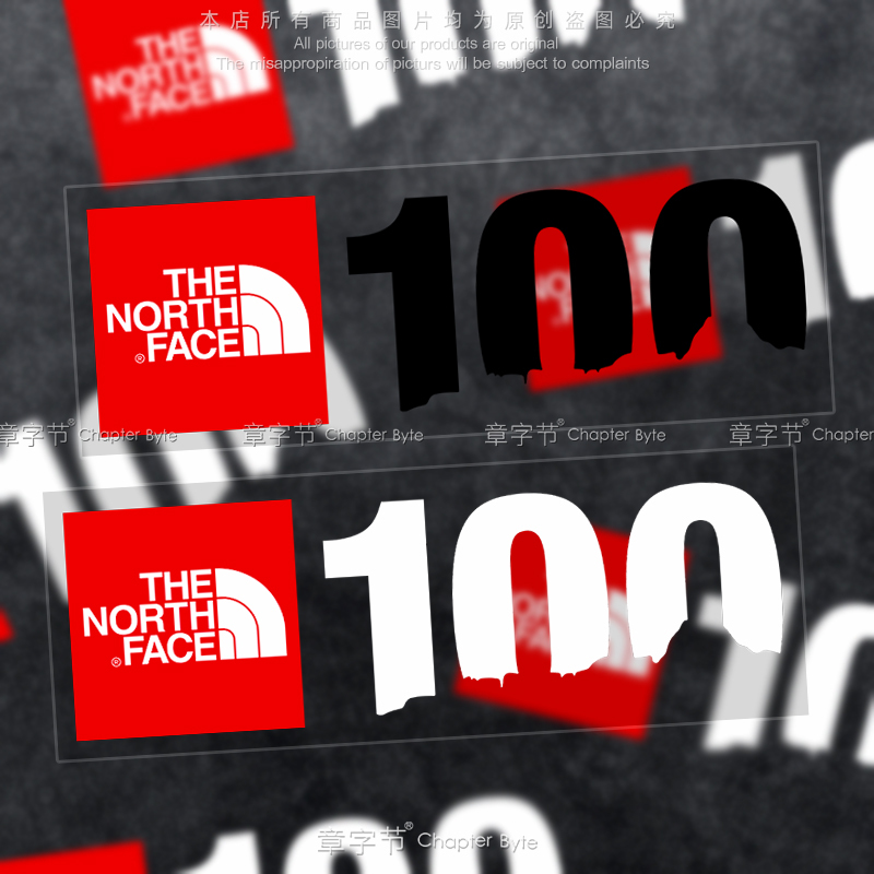 The North Face North Face Sticker Reflective Car Sticker Personalized Creative Waterproof Outdoor Motorcycle Helmet