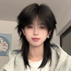 Wolf tail mullet head wig, unisex, medium and long hair, fashionable atmosphere, cool and handsome, unisex style, tailed full wig