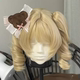 Short Blonde Wig for Women, Roman Curls, Claw Clip, Double Ponytail, Lolita Style, Sweet and Natural, Full Head Wig