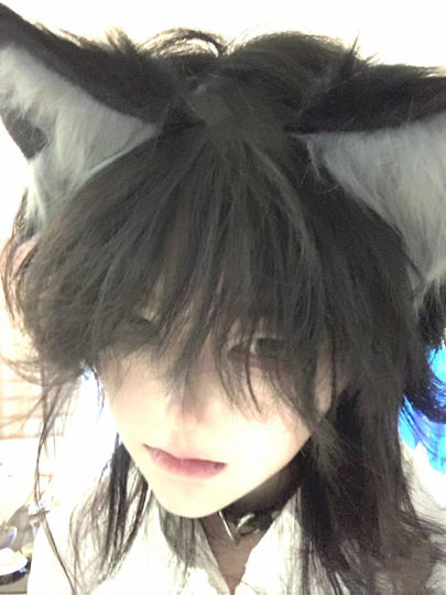 Mullet head wig men's short hair fashion trend Japanese handsome wolf tail fluffy natural unisex full headgear style